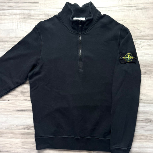 Stone Island Quarter Zip Pullover Badge Sweatshirt - Medium ptp21”