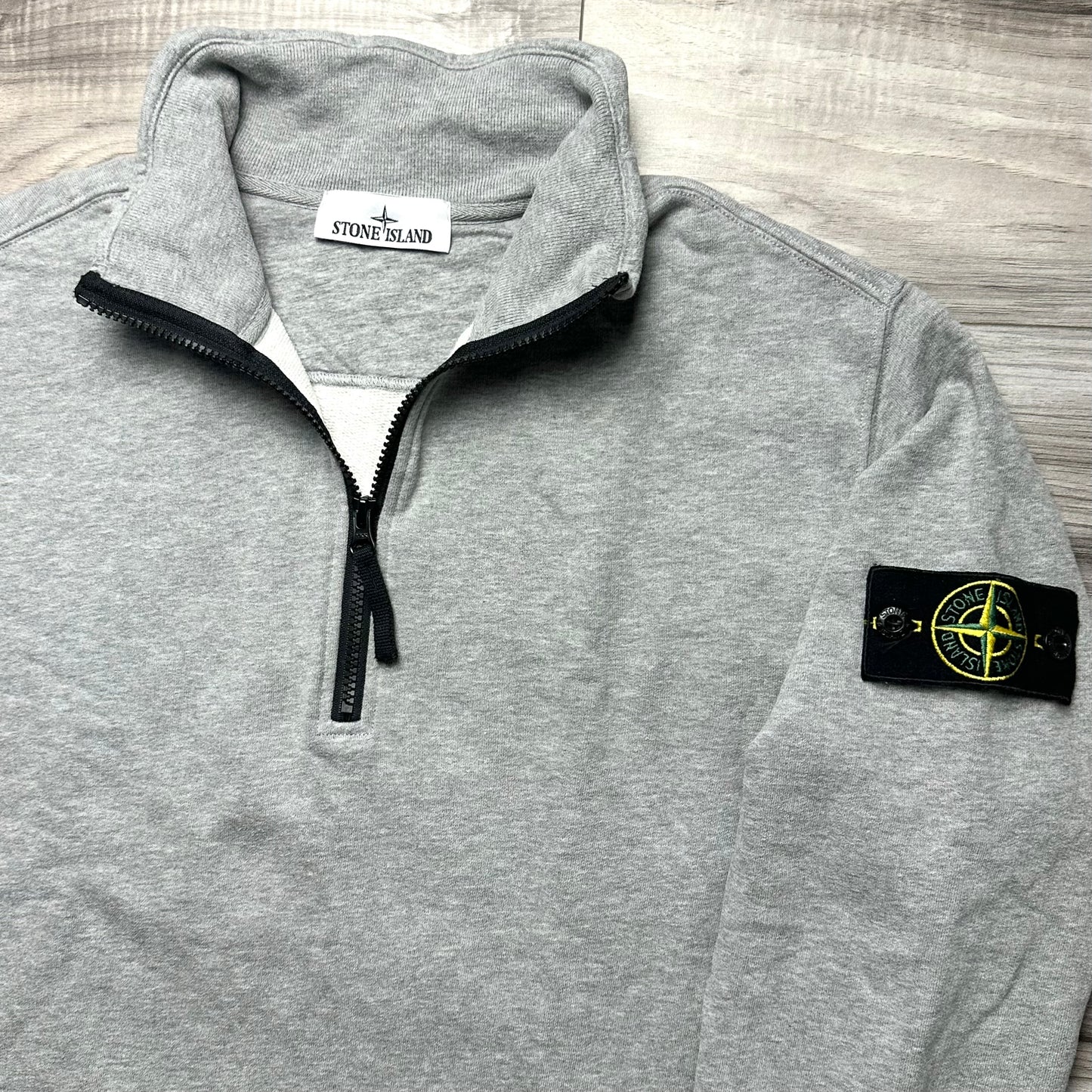 Stone Island Quarter Zip Badge Sweatshirt