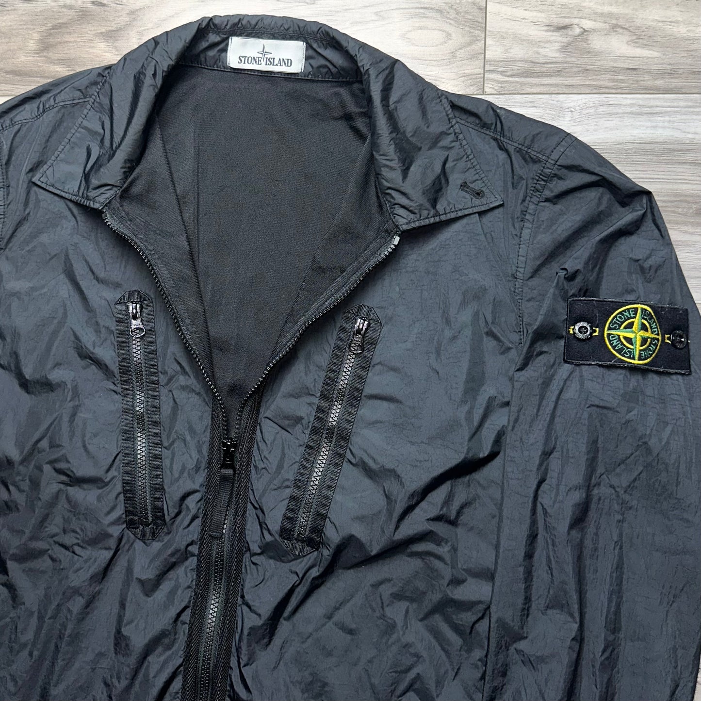 Stone Island Garment Dyed Crinkle Reps Badge Jacket