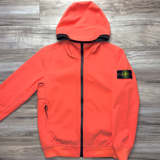 Stone Island Light Soft Shell-R e.dye Technology Full Zip Badge Jacket - Small ptp20.5”