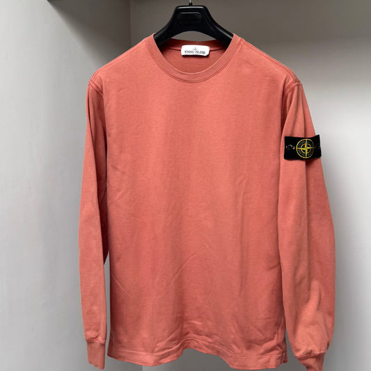 Stone Island Orange Lightweight Pullover Sweatshirt - Large ptp21.5”