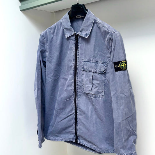 Stone Island Full Zip Badge Overshirt - Medium ptp21”