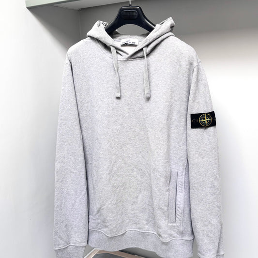 Stone Island Grey Organic Cotton Fleece Pullover Hoodie - XL ptp24”