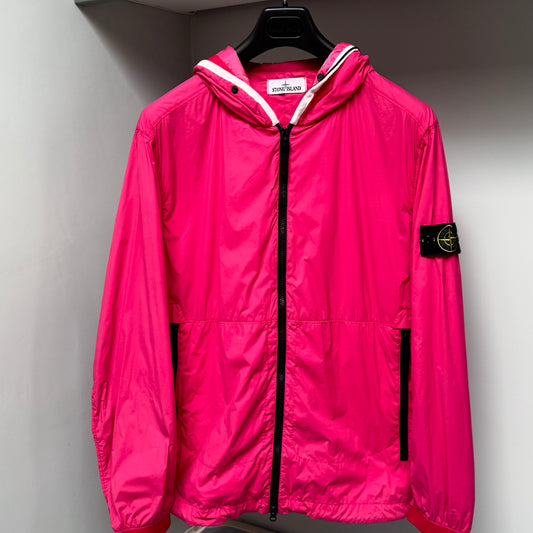 Stone Island Pink Skin Touch Nylon-TC Full Zip Jacket - Large
