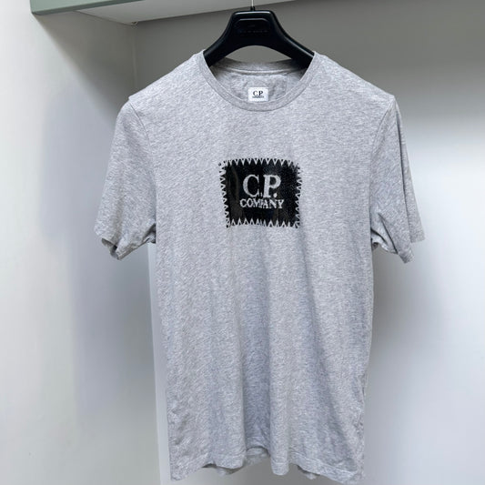 CP Company Grey Logo T shirt - Medium ptp19.5”