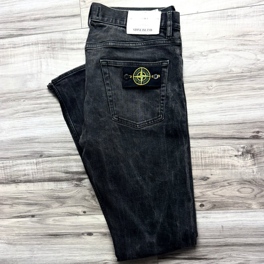 Stone Island Black Denim Jeans - 32W 34L Regular Tapered Fit