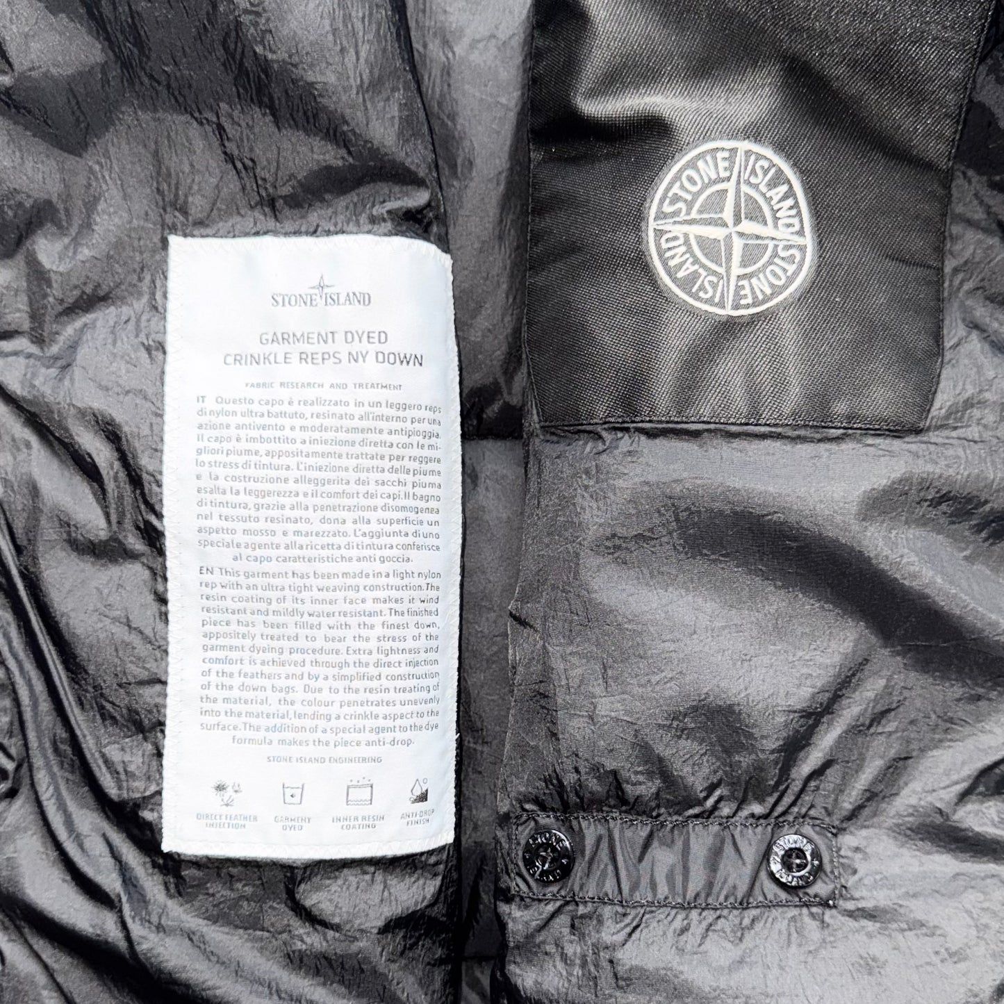 Stone Island Garment Dyed Crinkle Reps NY Down Badge Gilet - 3XL ptp26.5”