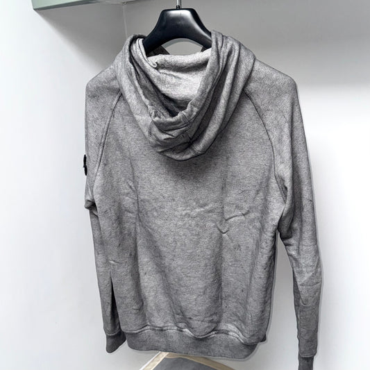 Stone Island Dust Treatment Pullover Badge Hoodie - Small ptp21”