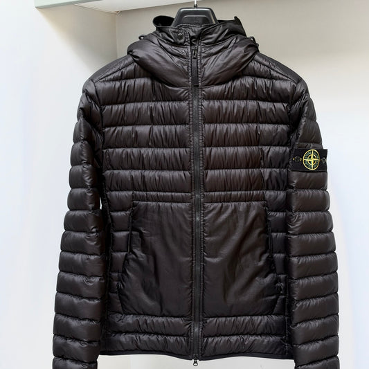 Stone Island Black Bio-Based Ripstop Nylon Down Full Zip Jacket - Medium