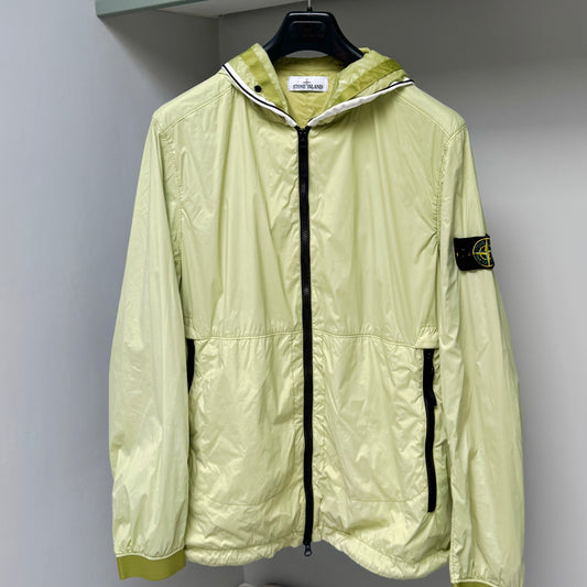 Stone Island Light Green Skin Touch Nylon-TC Full Zip Jacket - Large
