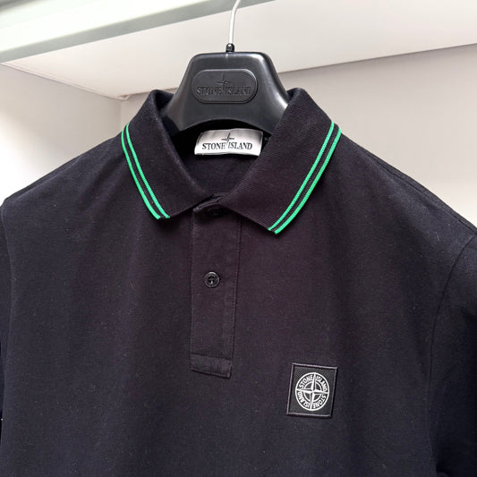 Stone Island Long Sleeve Patch Polo - Medium