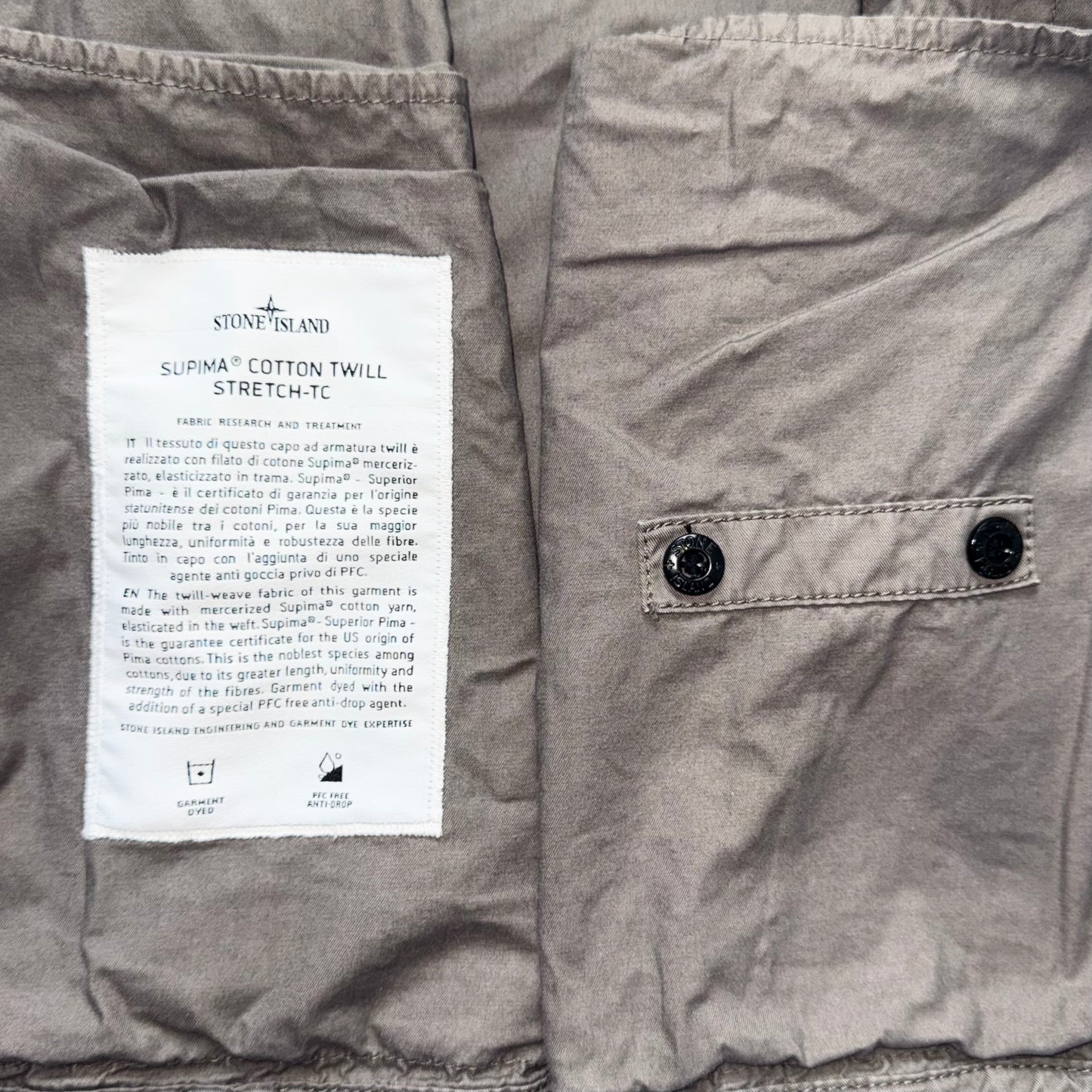 Stone Island Hooded Supima Cotton Twill Stretch-TC Full Zip Badge Overshirt - XL ptp23”