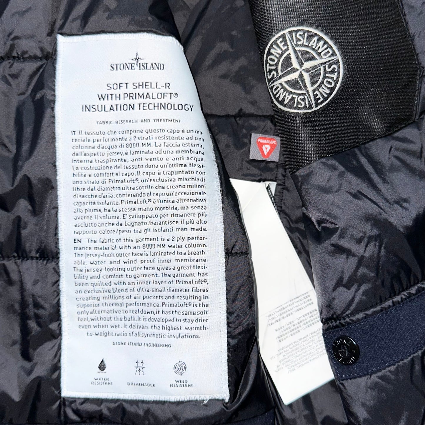 Stone Island Soft Shell-R With Primaloft Insulation Technology Badge Jacket