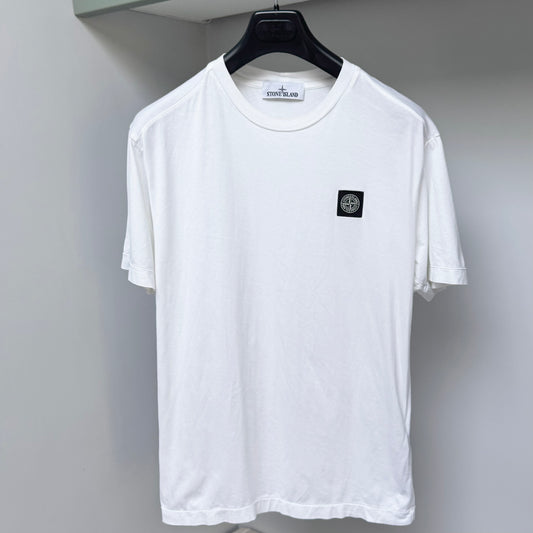 Stone Island White Patch Logo T shirt - Medium ptp19.5”
