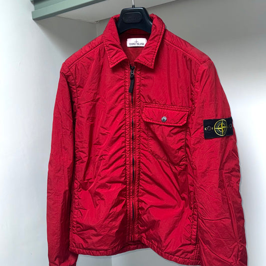 Stone Island Garment Dyed Crinkle Reps Full Zip Badge Overshirt - Small ptp20”