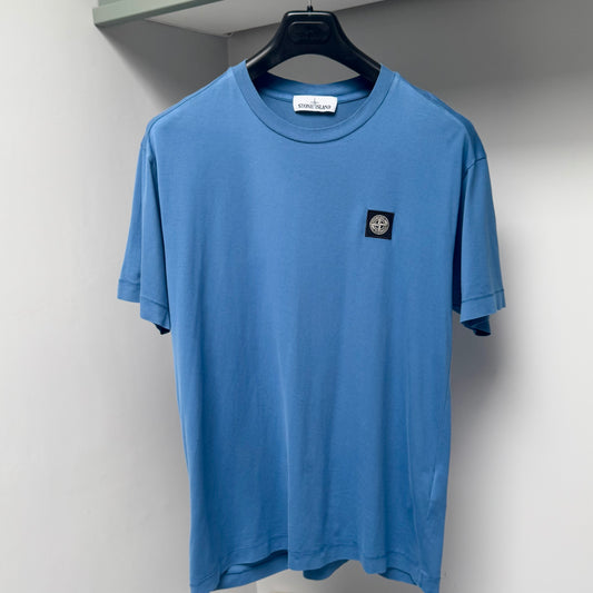 Stone Island Blue Patch Logo T shirt - Medium ptp20.5”