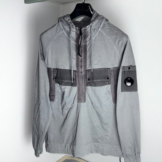 CP Company Mixed Heavy Jersey Half Zip Pullover Lens Hoodie - Medium ptp21”