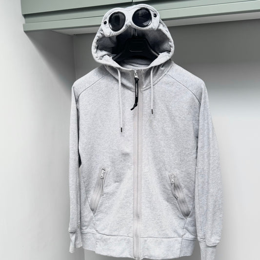 CP Company Grey Full Zip Goggle Hoodie - Medium ptp20.5”