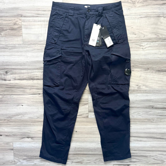 CP Company Navy Blue Stretch Raso Utility Lens Cargo Trousers - Small 30W 29L