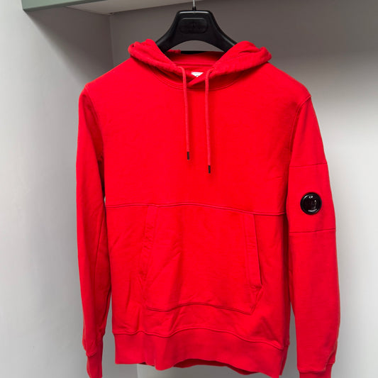 CP Company Red Diagonal Raised Fleece Pullover Lens Hoodie - Medium ptp21”