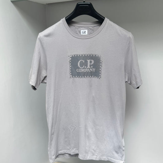 CP Company Grey Logo T shirt - Medium ptp19.5”