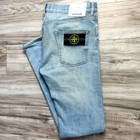 Stone Island Light Blue Denim Jeans - 32W 34L Slim Fit