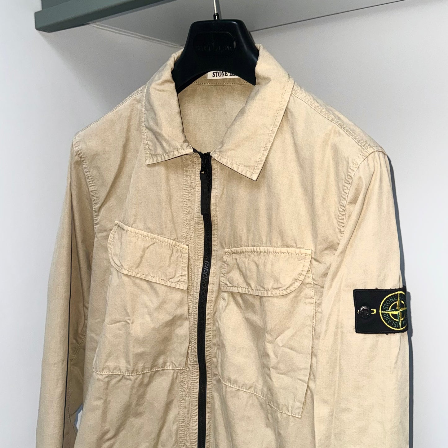 Stone Island Full Zip Badge Overshirt - Medium ptp21”