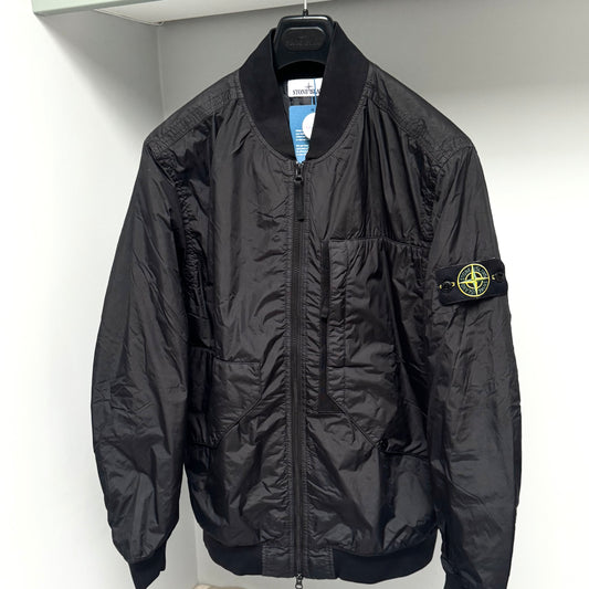 Stone Island Garment Dyed Crinkle Reps R-NY With Primaloft-TC Full Zip Badge Bomber Jacket - Large ptp23”