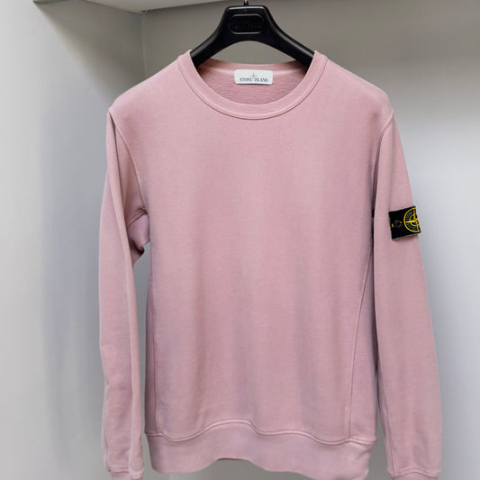Stone Island Dusty Pink Cotton Pullover Sweatshirt - Large ptp21.5”
