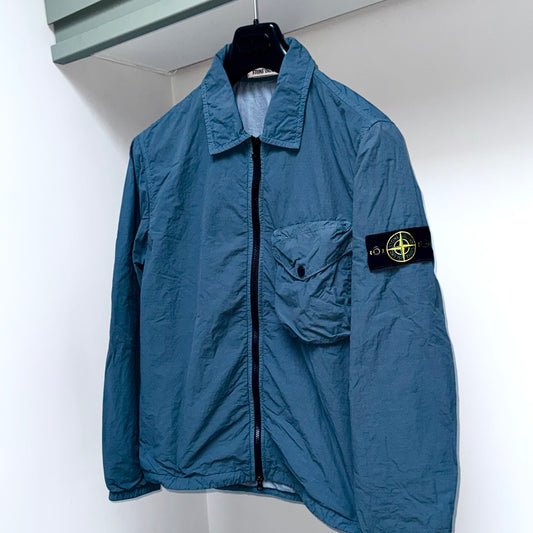 Stone Island Naslan Light Polartec Full Zip Badge Overshirt - Small ptp20.5”