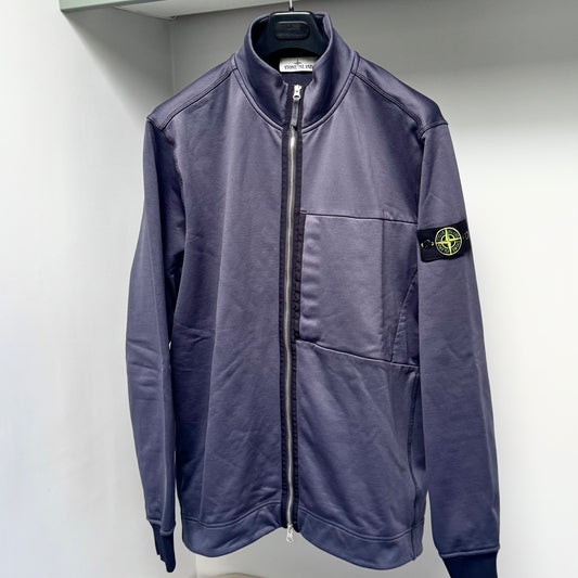 Stone Island Ink Blue Cotton Nylon Stretch Full Zip Sweatshirt - XXL ptp26”