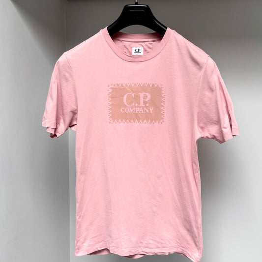 CP Company Pink Block Logo T shirt - XS ptp17.5”