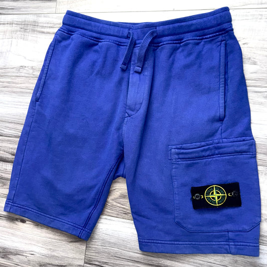 Stone Island Cotton Fleece Badge Shorts - Small 30W