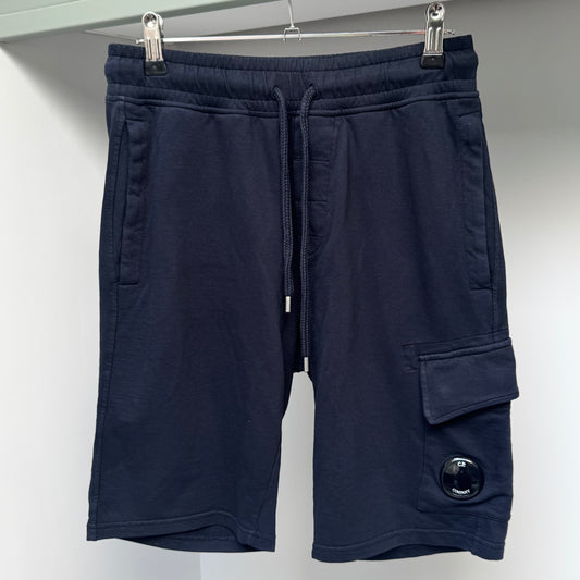 CP Company Navy Blue Light Fleece Lens Shorts - XS 28W