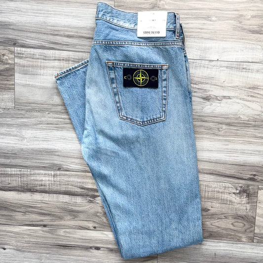 Stone Island Light Blue Denim Jeans - 34W 34L Regular Tapered