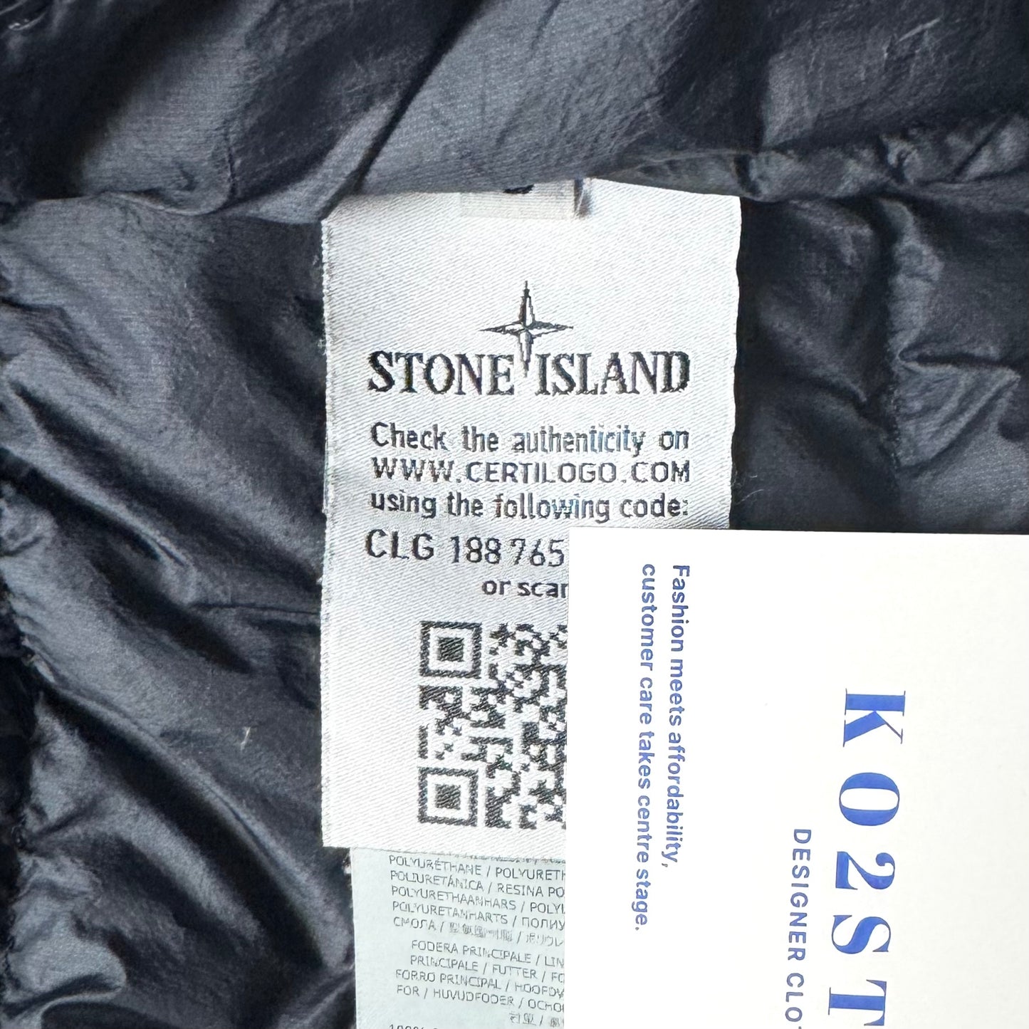 Stone Island Garment Dyed Micro Yarn Down Full Zip Badge Jacket - Small ptp19”