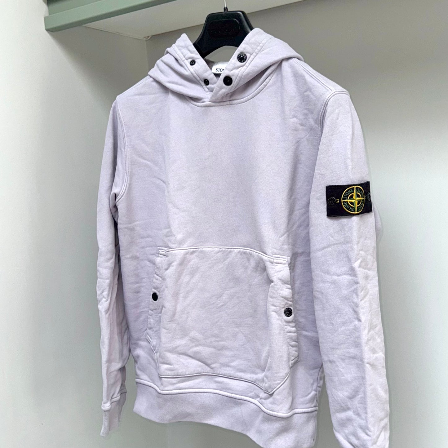 Stone Island Pullover Badge Hoodie - Small ptp20.5"