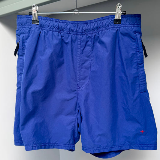 Stone Island Blue Marina Spellout Logo Swim Shorts - Medium 32W