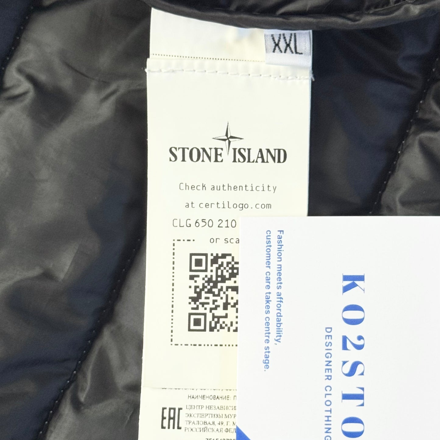 Stone Island O-Cotton / R-Nylon Tela Full Zip Badge Jacket - XXL ptp24.5”