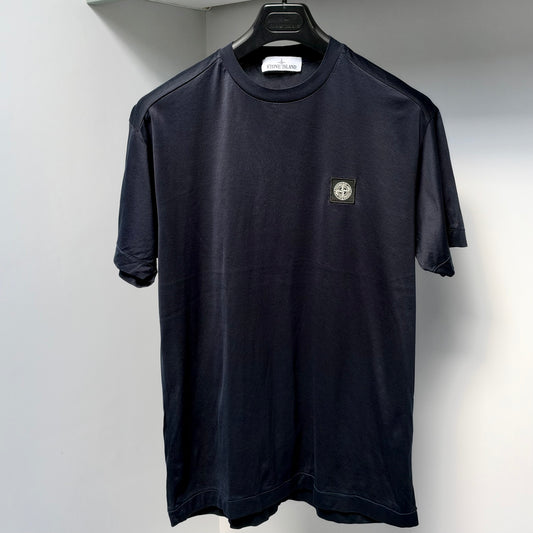 Stone Island Blue Cotton Patch Logo T shirt - Medium