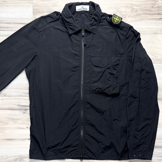 Stone Island Naslan Light Full Zip Shoulder Badge Overshirt - Medium ptp21.5”