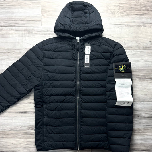 Stone Island Loom Woven Down Chambers Stretch Nylon-TC Full Zip Badge Jacket - Large ptp21.5”