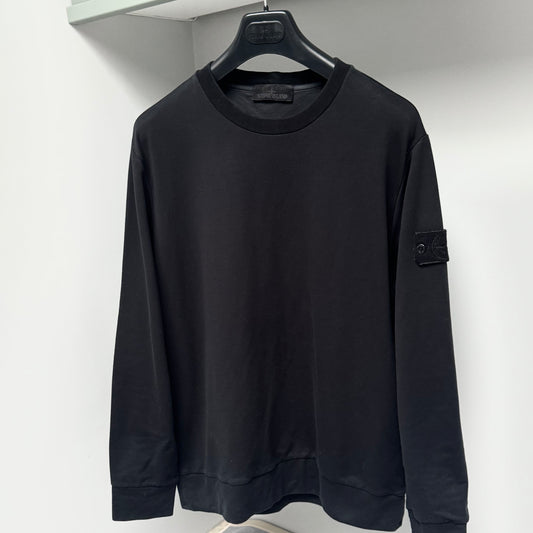 Stone Island Black Ghost Piece Cotton Fleece Stretch Pullover Sweatshirt - Large ptp23.5”
