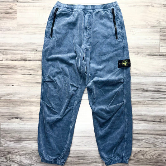 Stone Island Organic Cotton Corduroy 800 Frost Finish Badge Cargo Trousers - 34W 30L