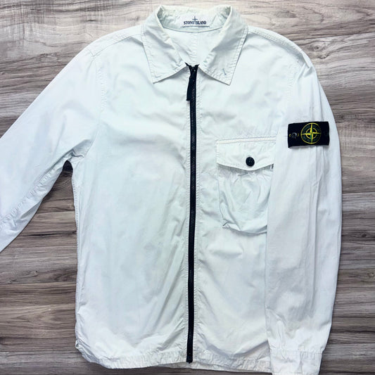 Stone Island Full Zip Badge Overshirt - Medium ptp21”