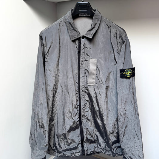 Stone Island Grey Nylon Metal Full Zip Overshirt - 3XL