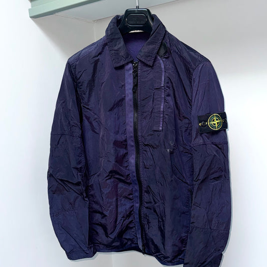 Stone Island Nylon Metal Full Zip Badge Overshirt - Small ptp19.5”
