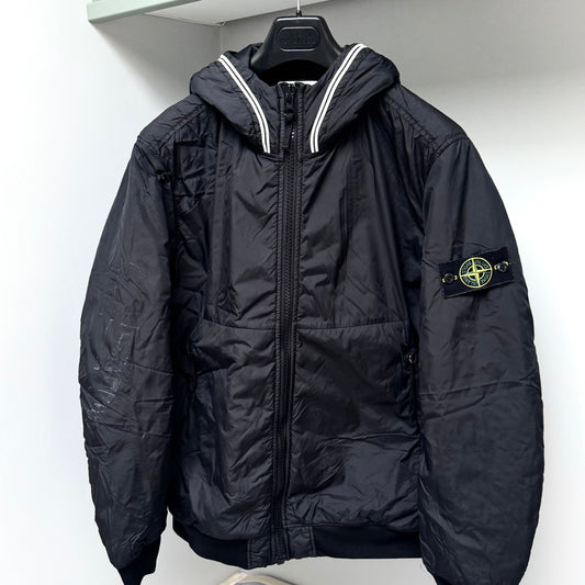 Stone Island Black Garment Dyed Crinkle Reps NY With Primaloft-TC Full Zip Jacket - XL ptp24”