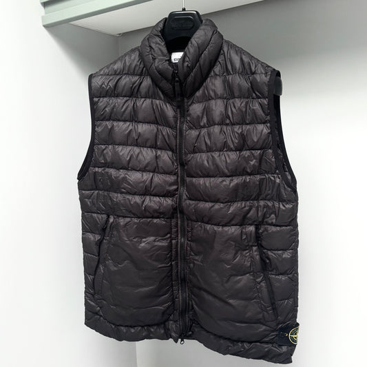 Stone Island Garment Dyed Micro Yarn Down Full Zip Badge Gilet - XL ptp23.5”