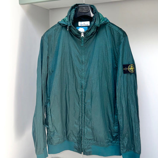 Stone Island Bottle Green Nylon Metal Watro-TC In Econyl Regenerated Nylon Full Zip Jacket - XL ptp24”